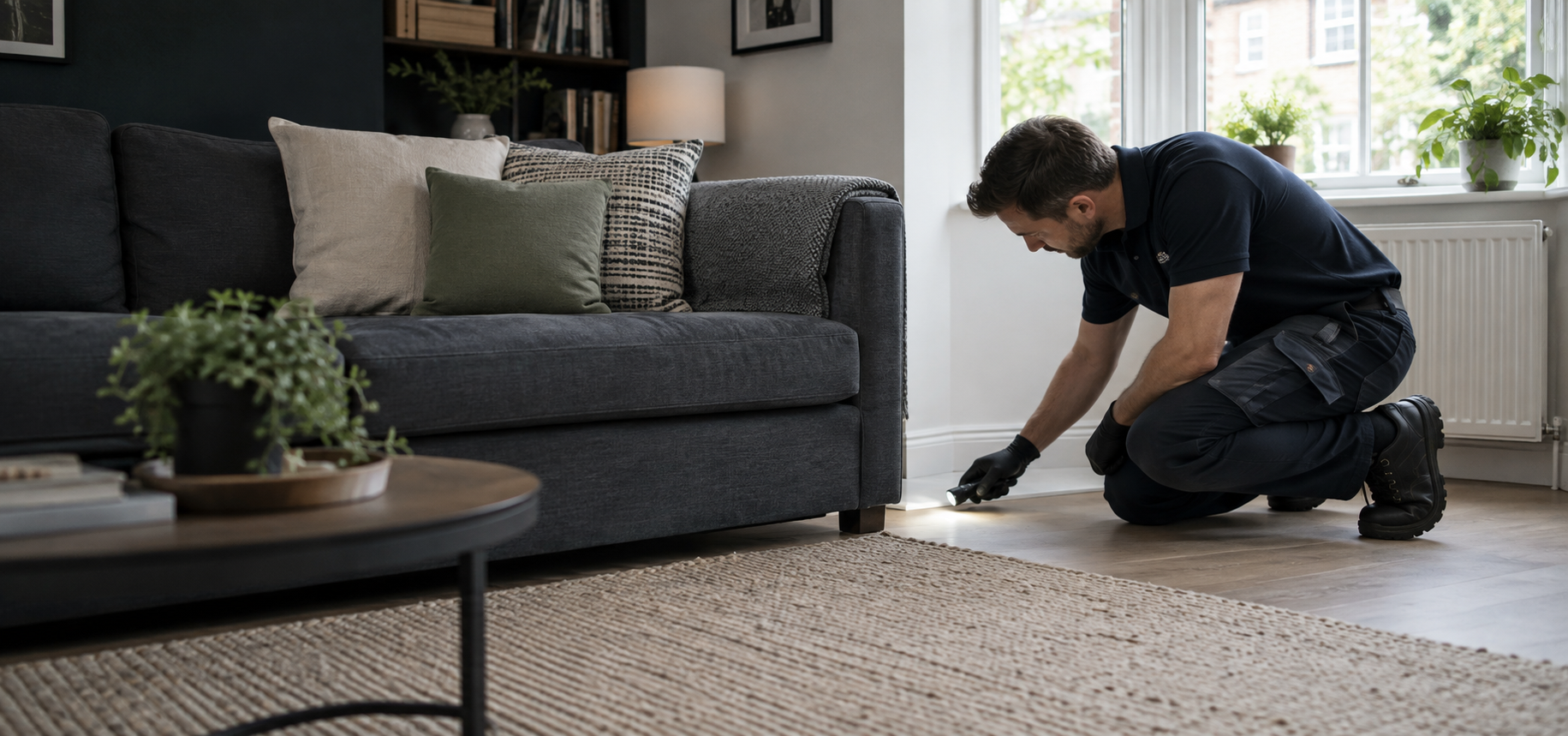 Be Safe pest control team explaining inspection findings to a homeowner